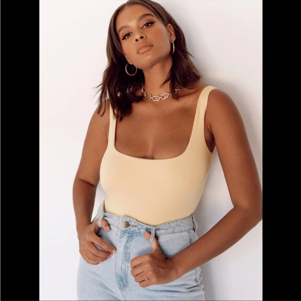 princess polly light pastel yellow bodysuit NWT